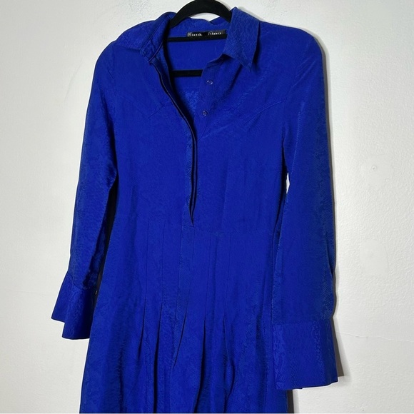 Theyskens’ Theory Sz 4 Blue Snake Print Ling Sleeves Dress - Picture 3 of 12